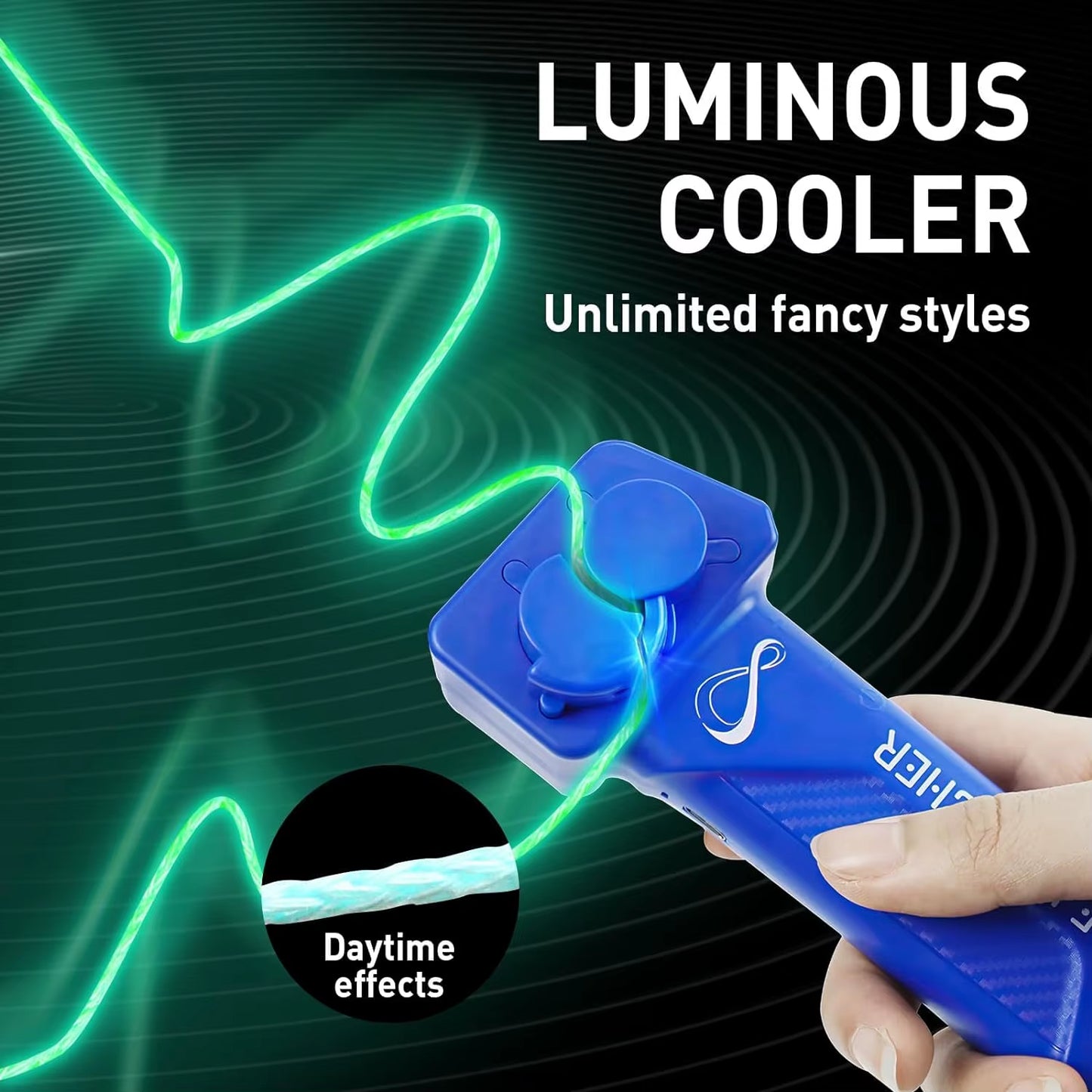 String Rope Glow in the Dark String Rope Launcher Luminous Portable Handheld String Stress Relief Toy for Kids Party Gift